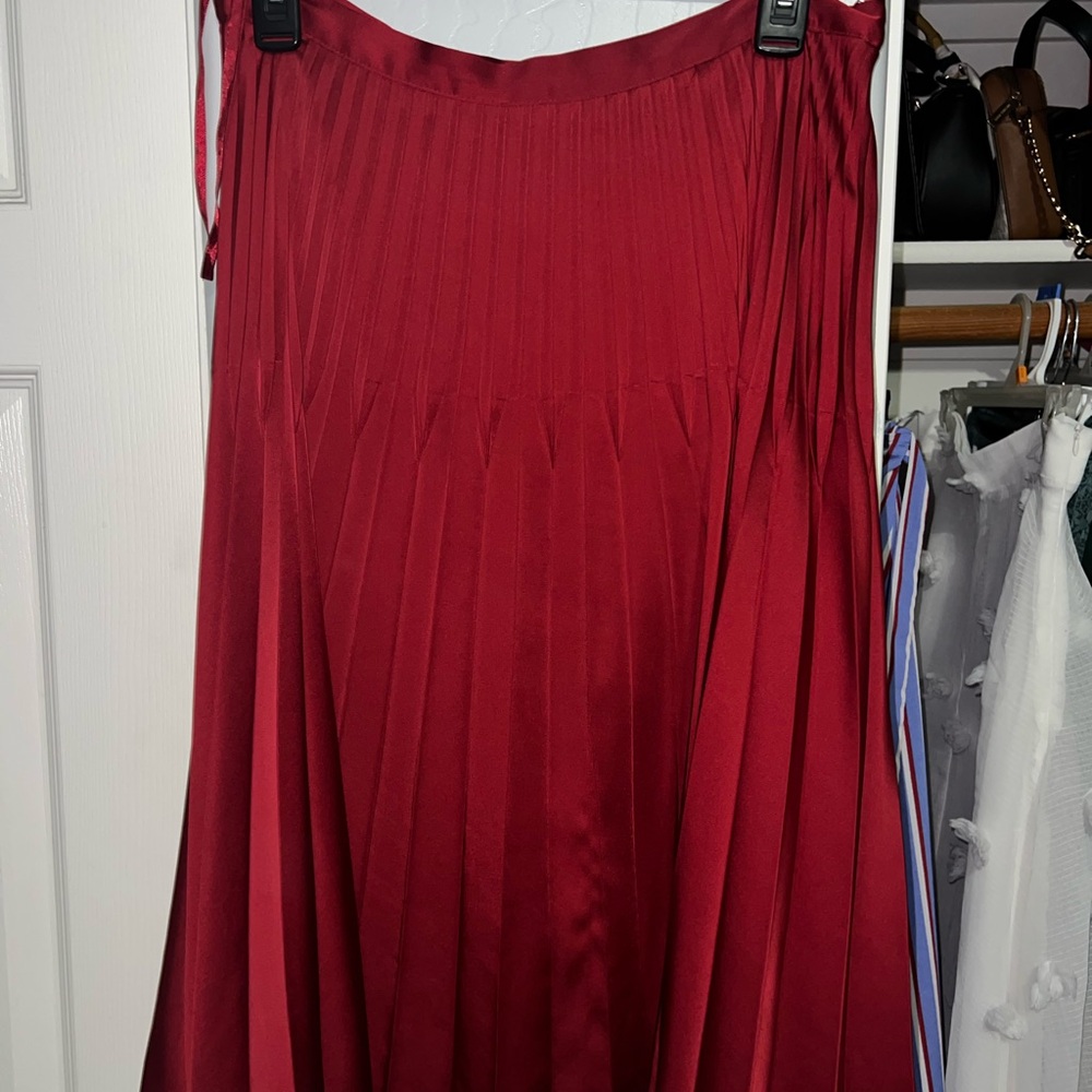ANTONIO MELANI Rich Red Midi Skirt